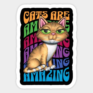 Cute Orange Tabby Cats art Amazing Sticker